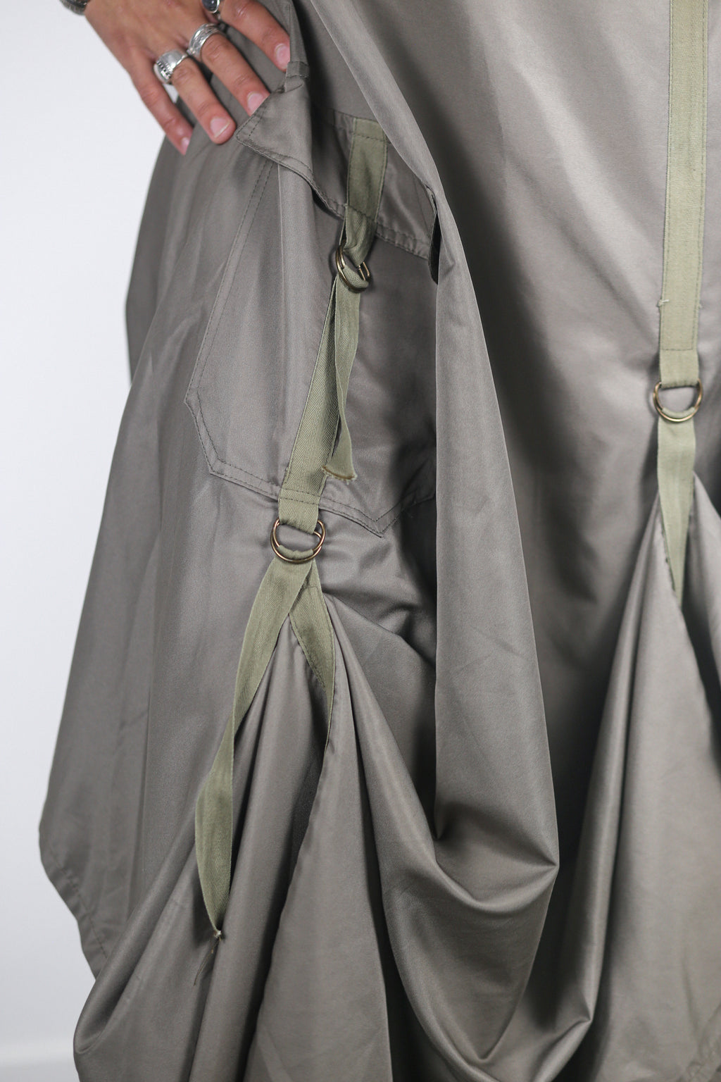 French Designer Utility Cargo Dress