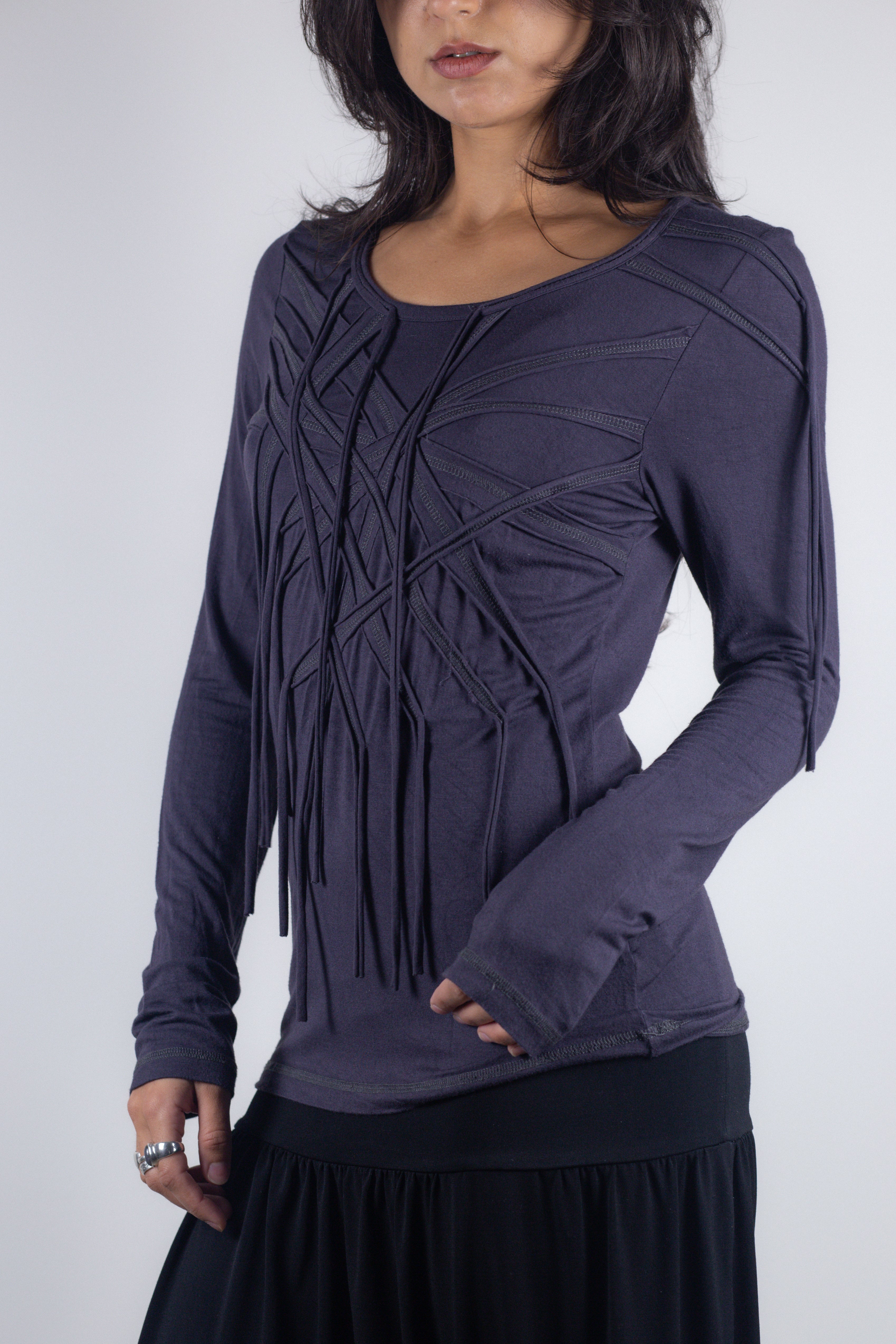European Designer Deconstructed Long Sleeve Top