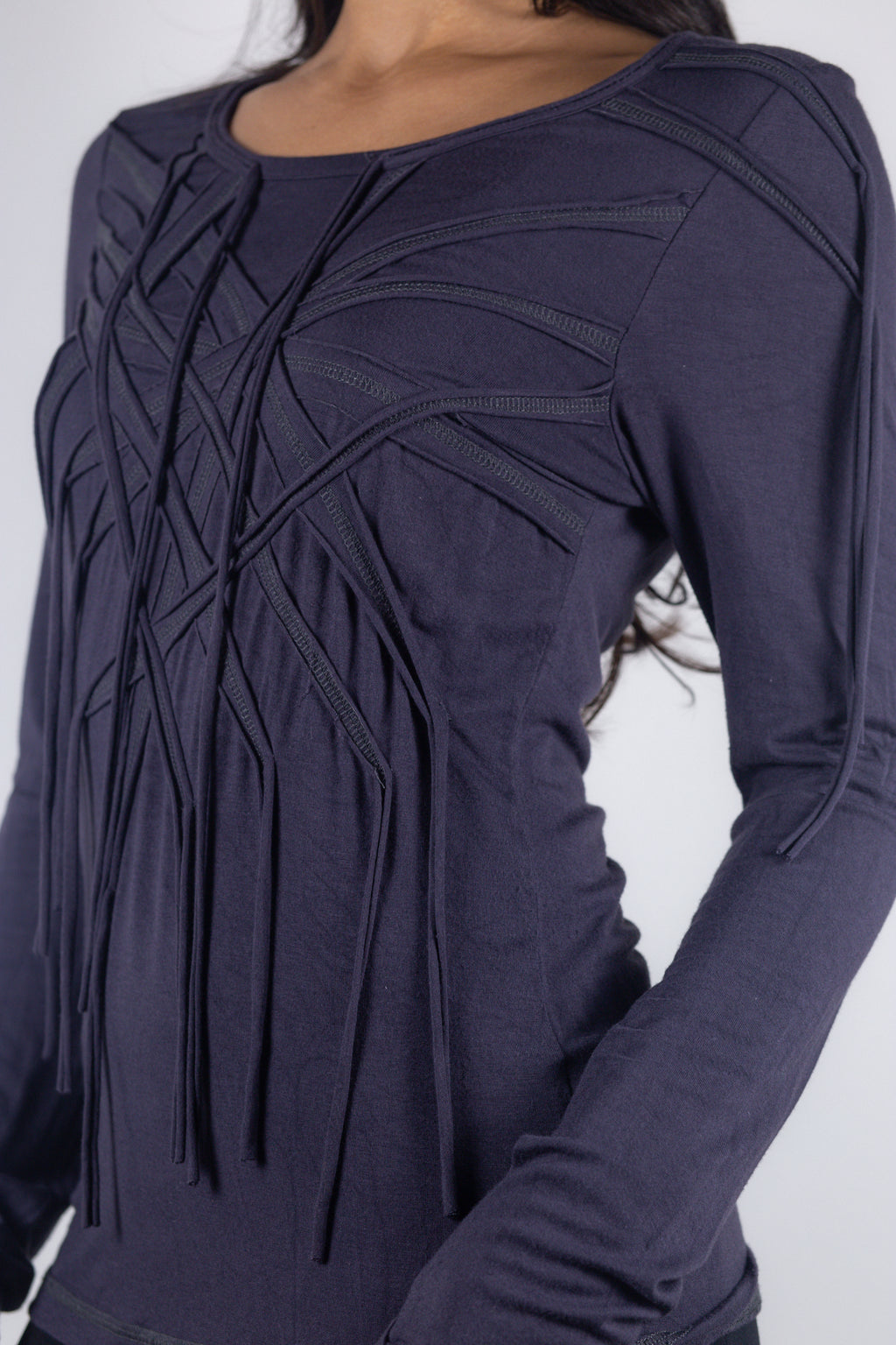 European Designer Deconstructed Long Sleeve Top