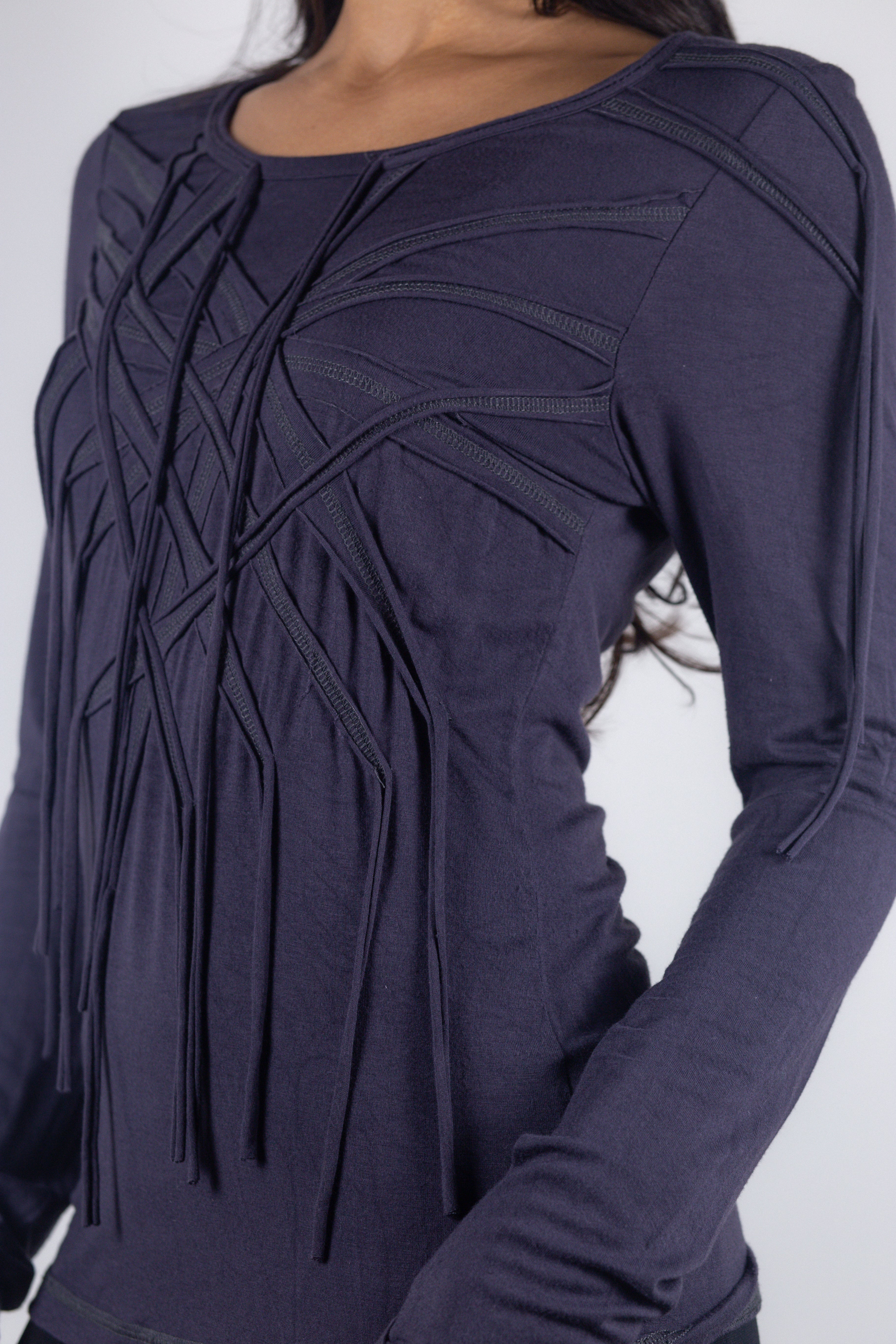 European Designer Deconstructed Long Sleeve Top