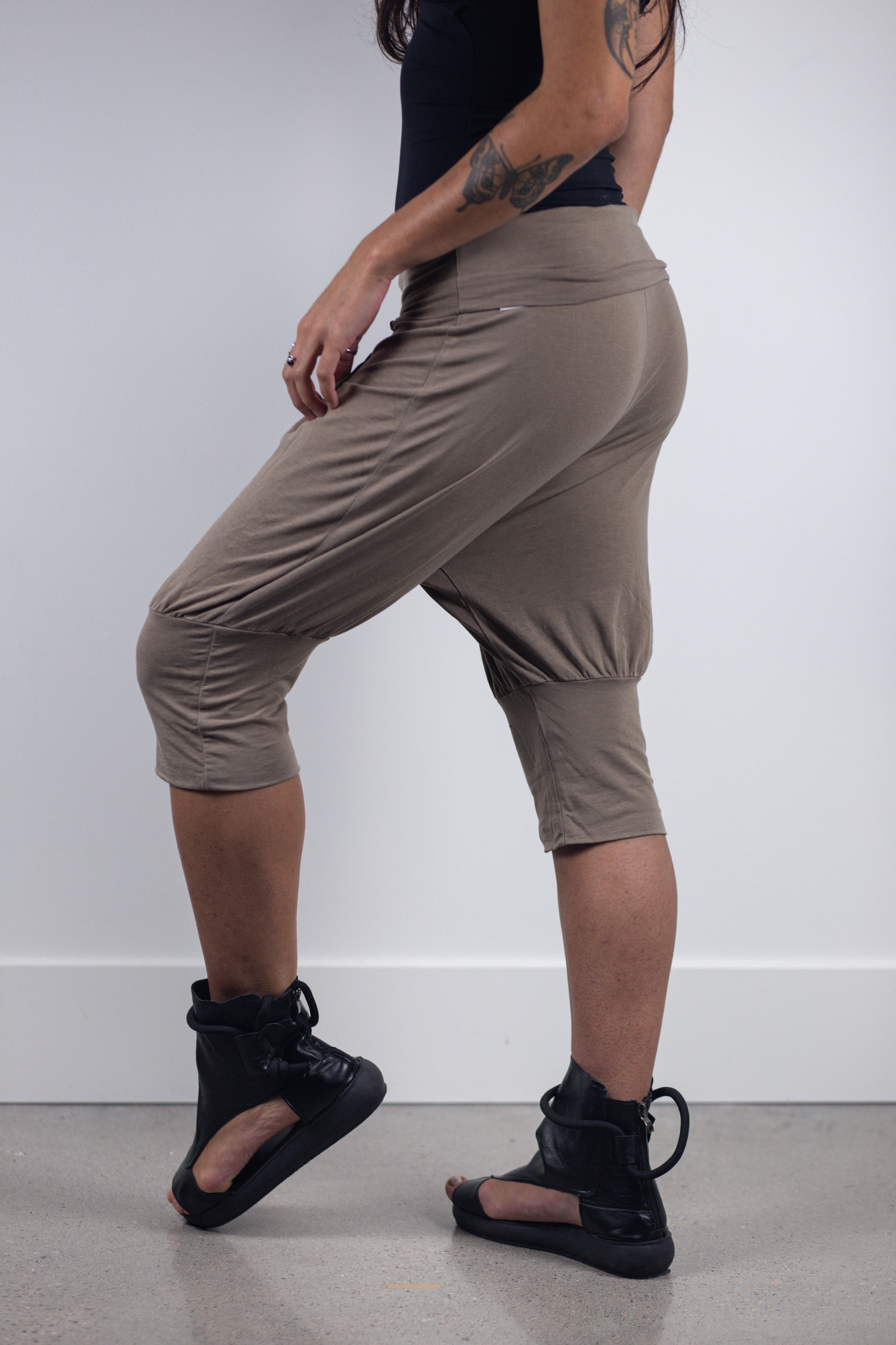Drop Crotch Harem Capri Pants