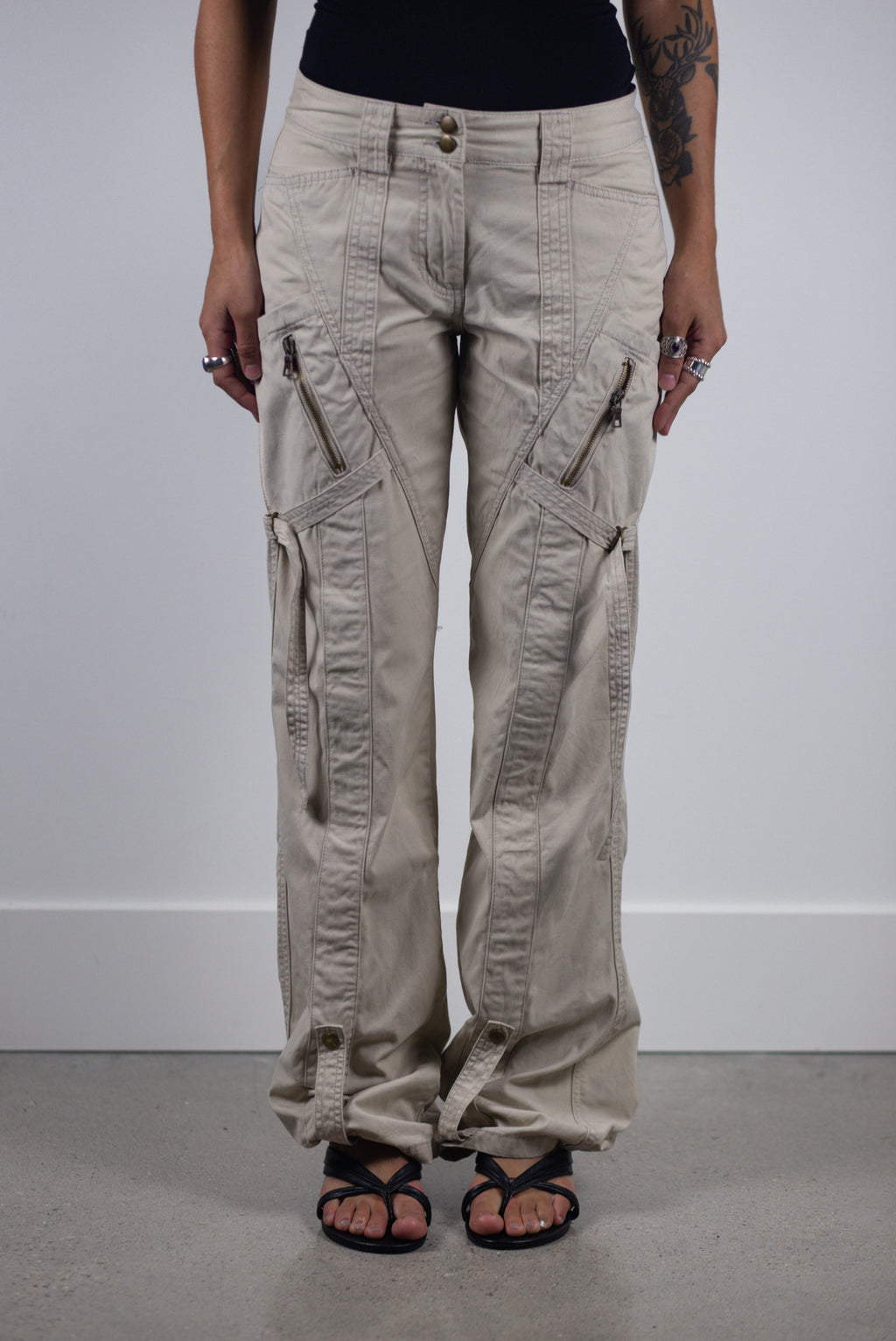 European Designer Utility Panel Cargo Pants