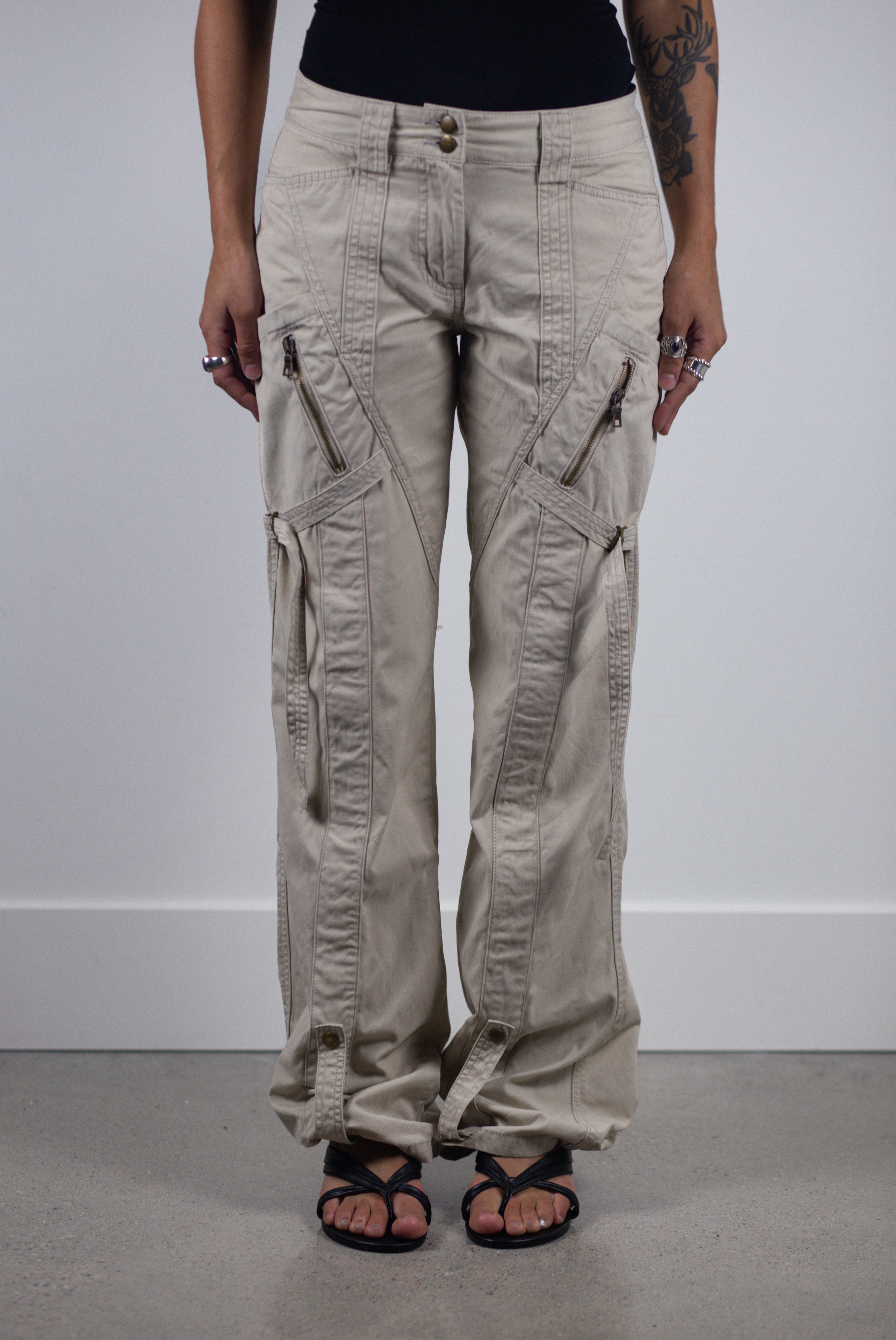 European Designer Utility Panel Cargo Pants