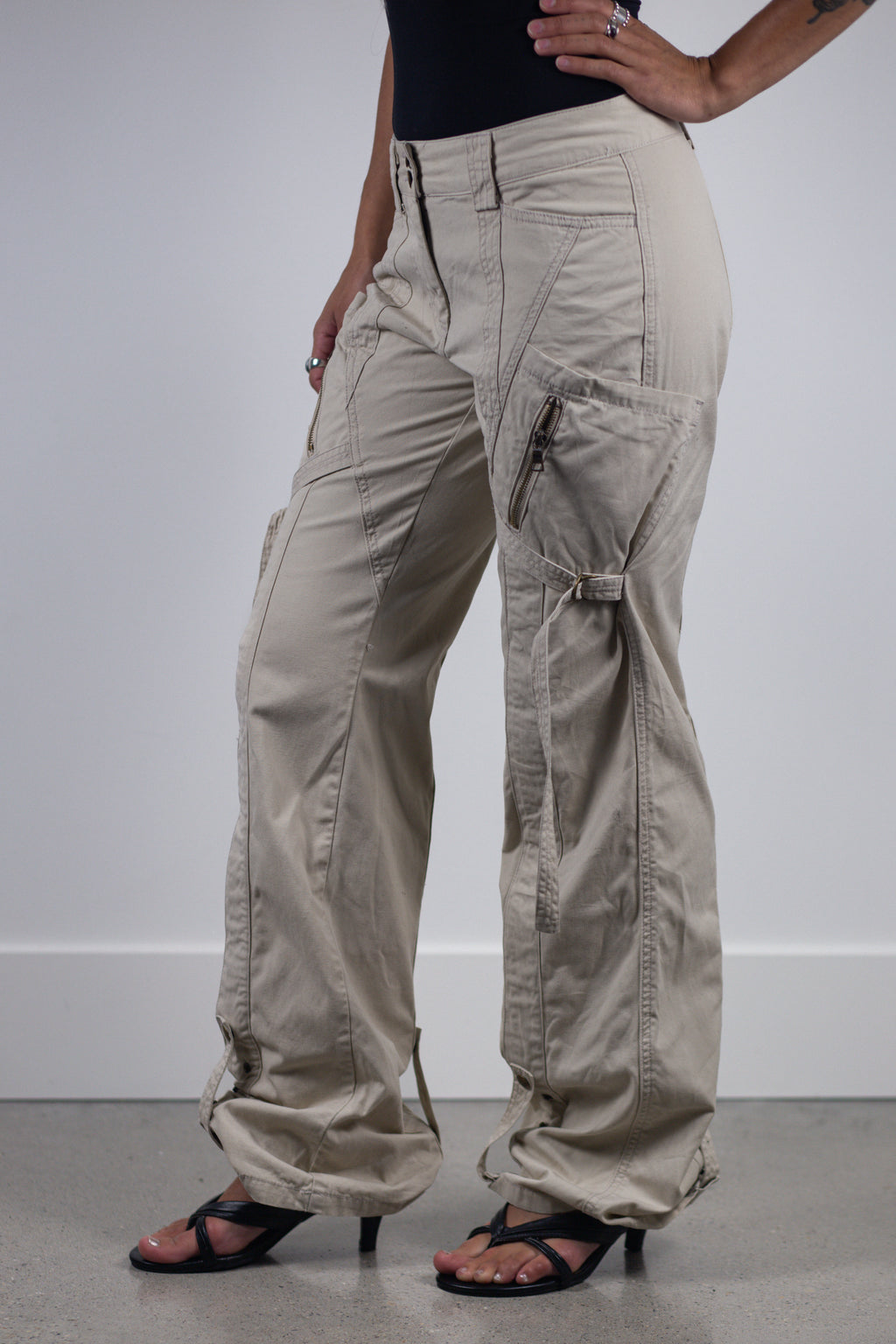 European Designer Utility Panel Cargo Pants