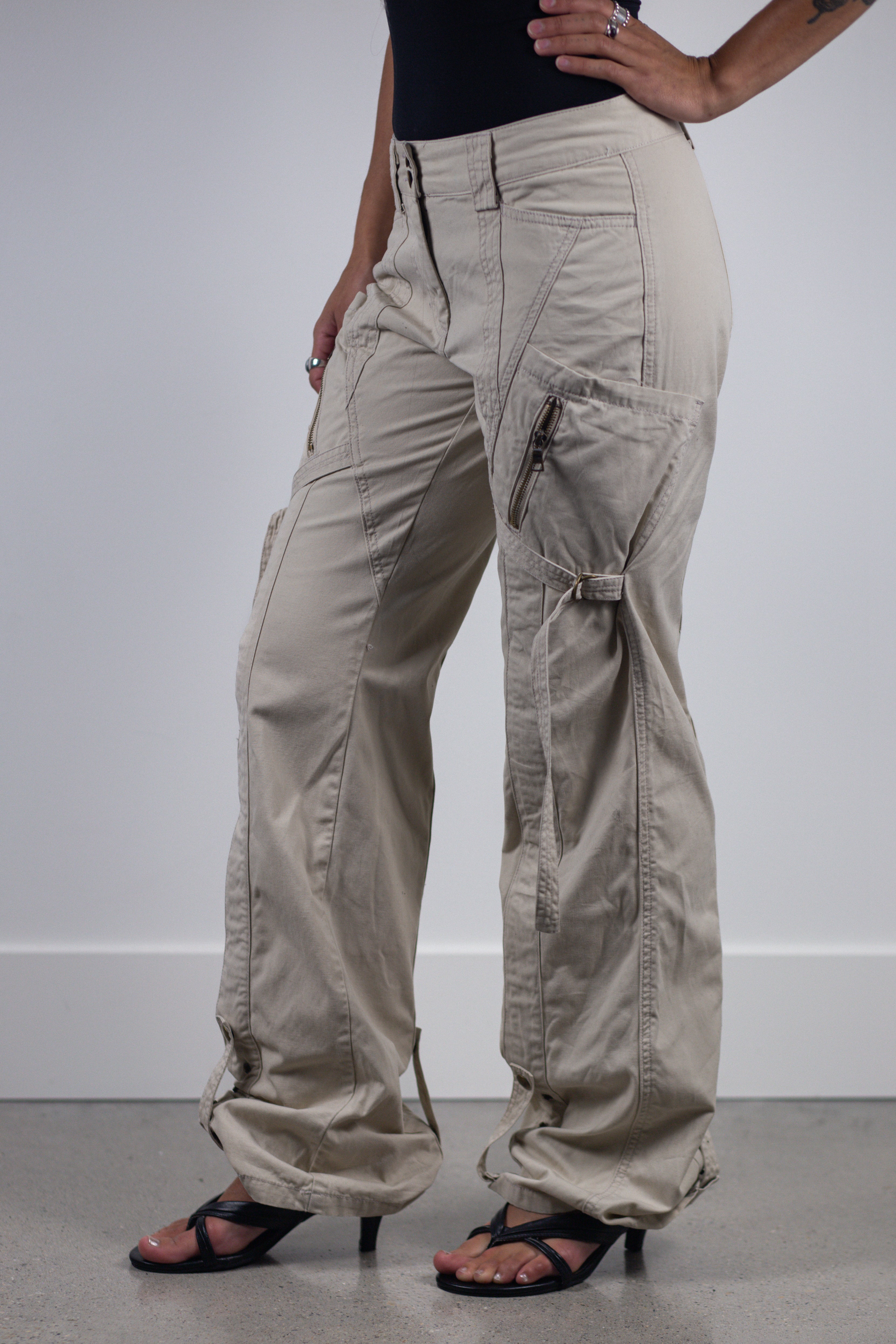 European Designer Utility Panel Cargo Pants