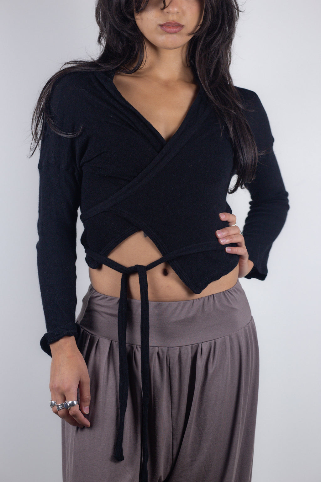 Vintage Diesel Wrap Tie Cropped Cardigan