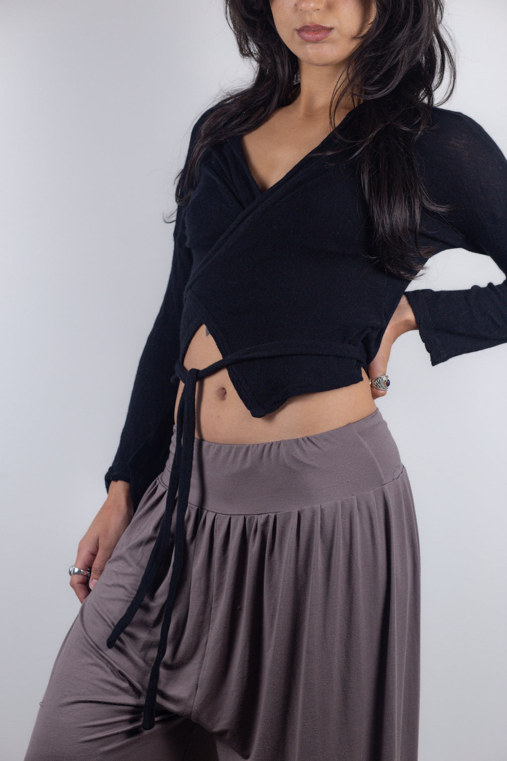 Vintage Diesel Wrap Tie Cropped Cardigan