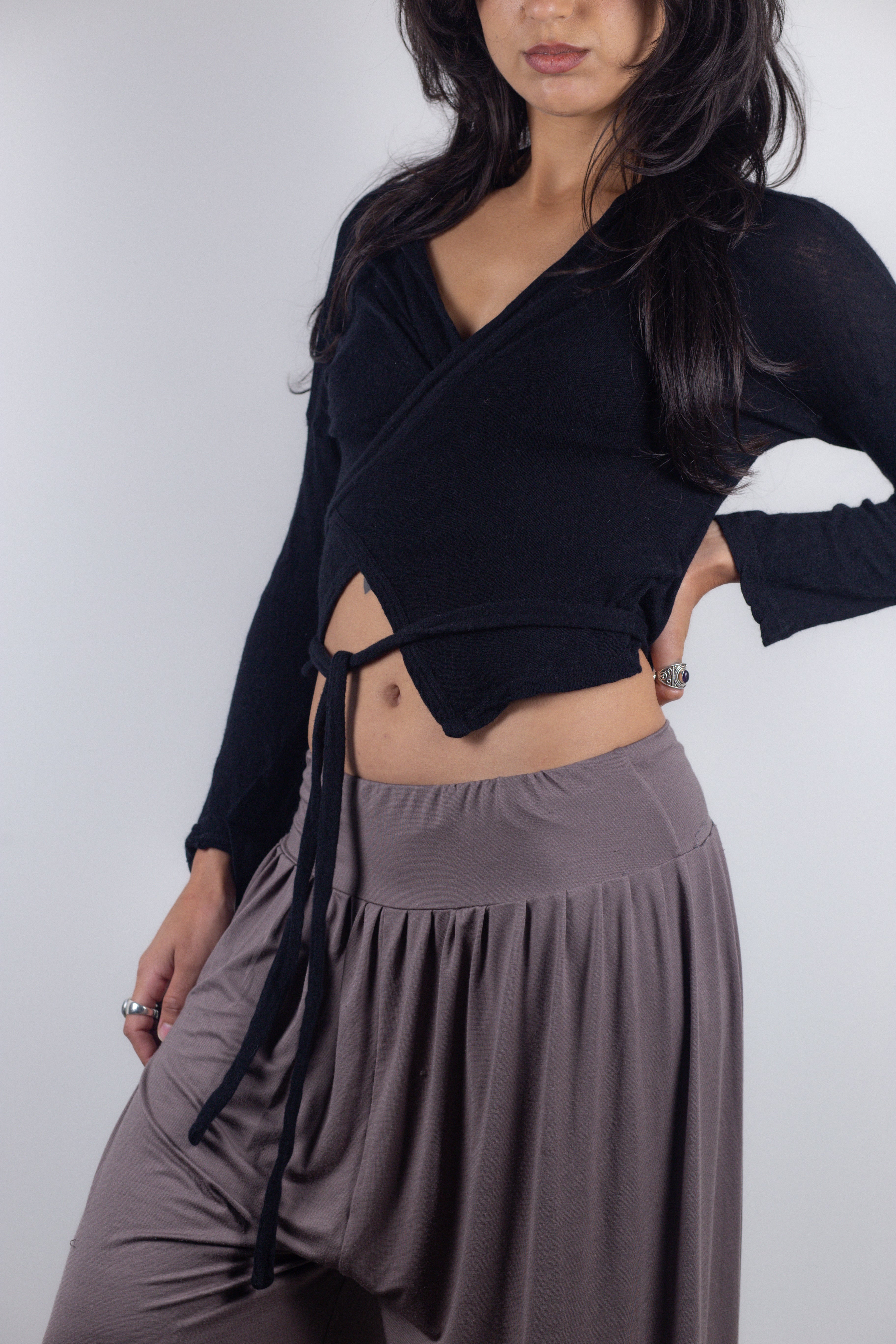 Vintage Diesel Wrap Tie Cropped Cardigan
