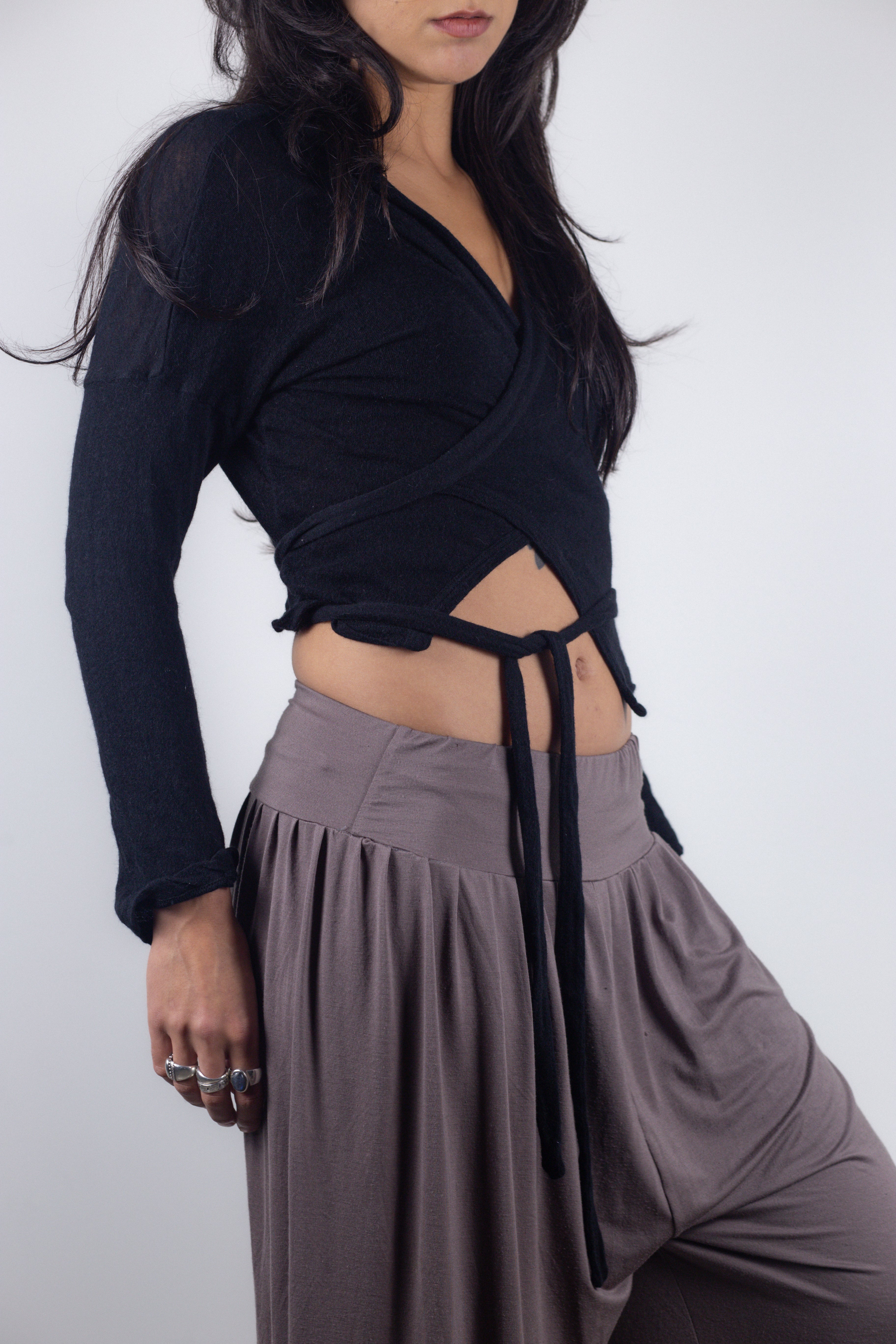 Vintage Diesel Wrap Tie Cropped Cardigan