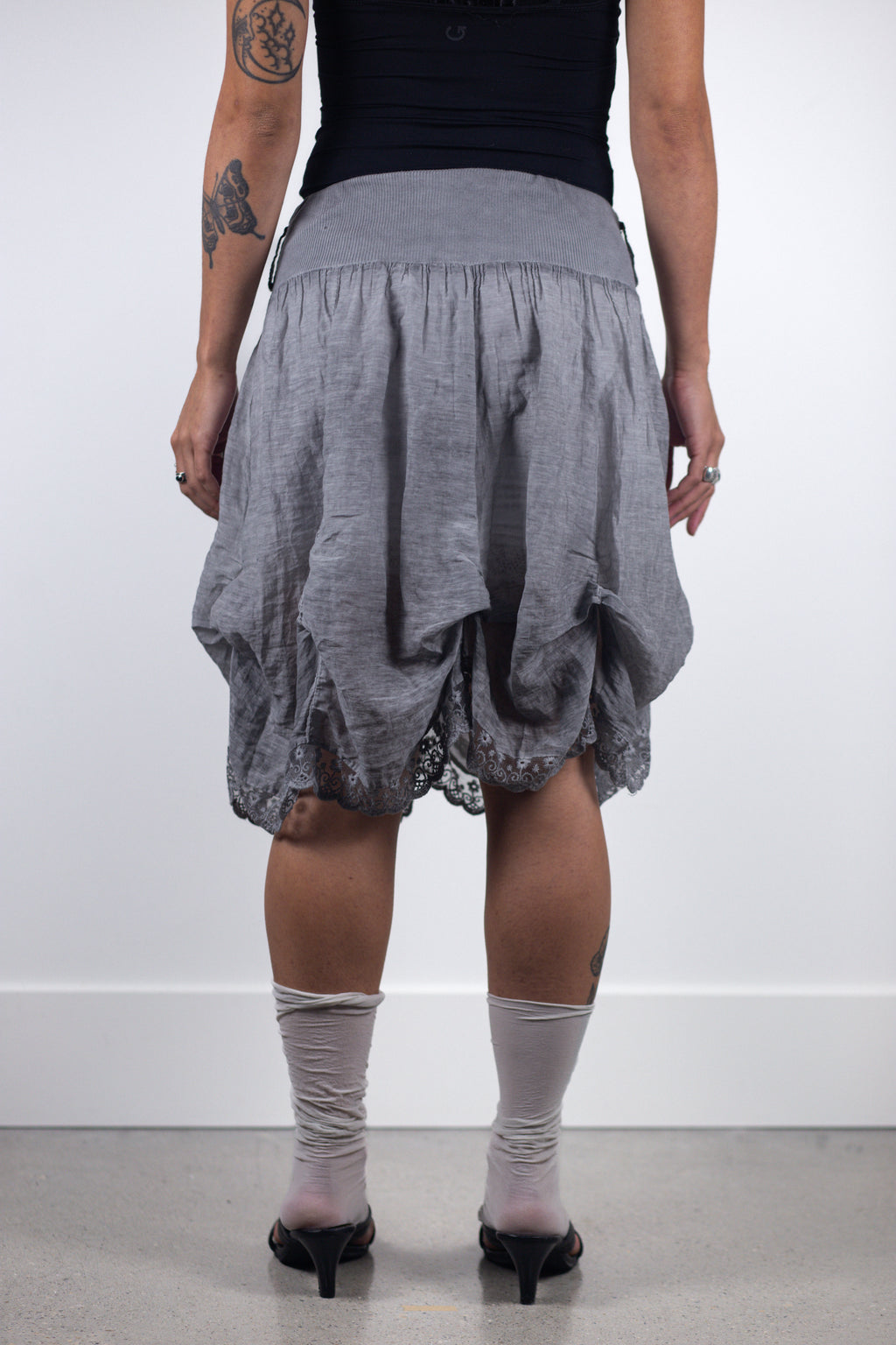 European Vintage Gathered Bubble Skirt