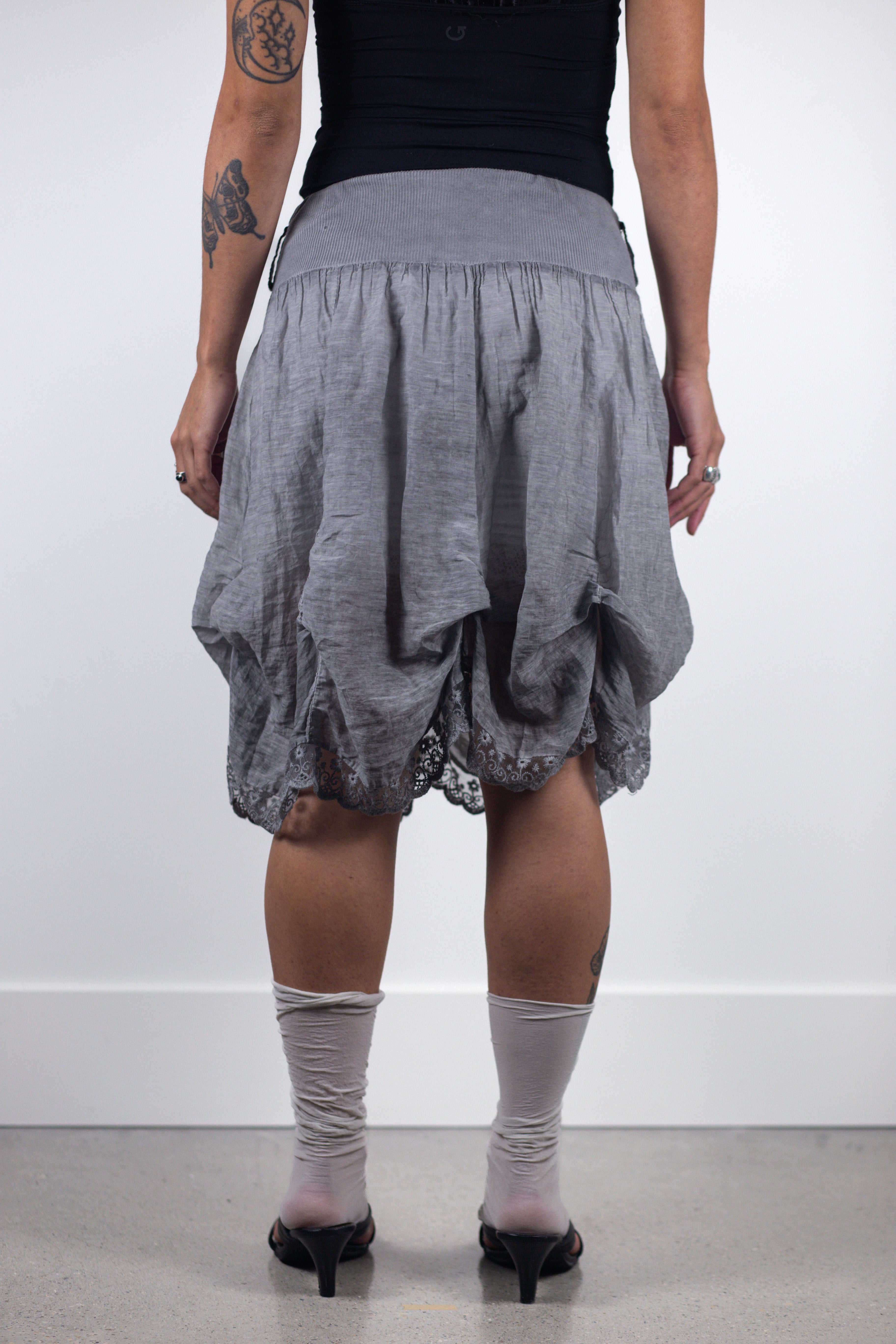 European Vintage Gathered Bubble Skirt
