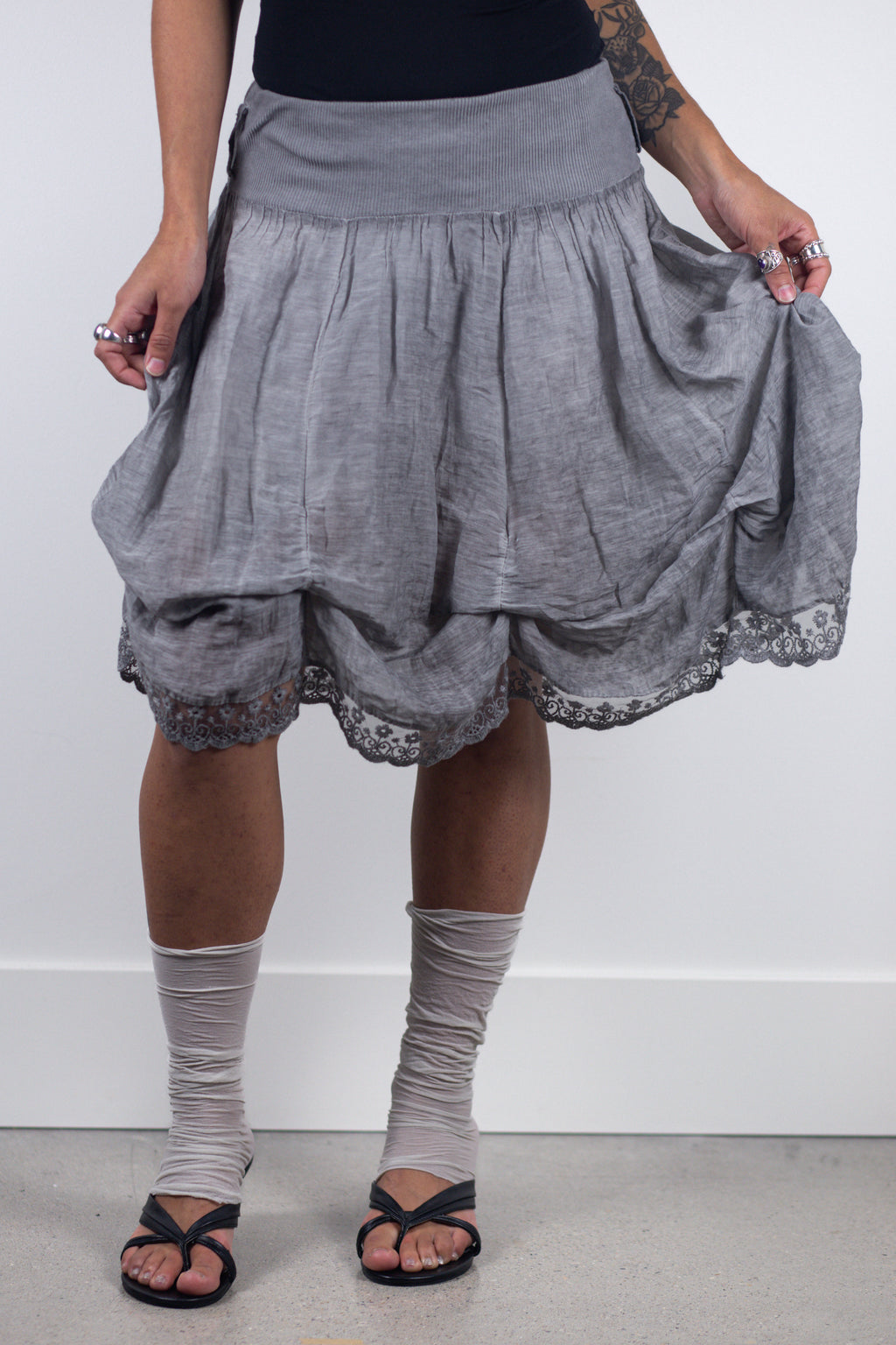European Vintage Gathered Bubble Skirt