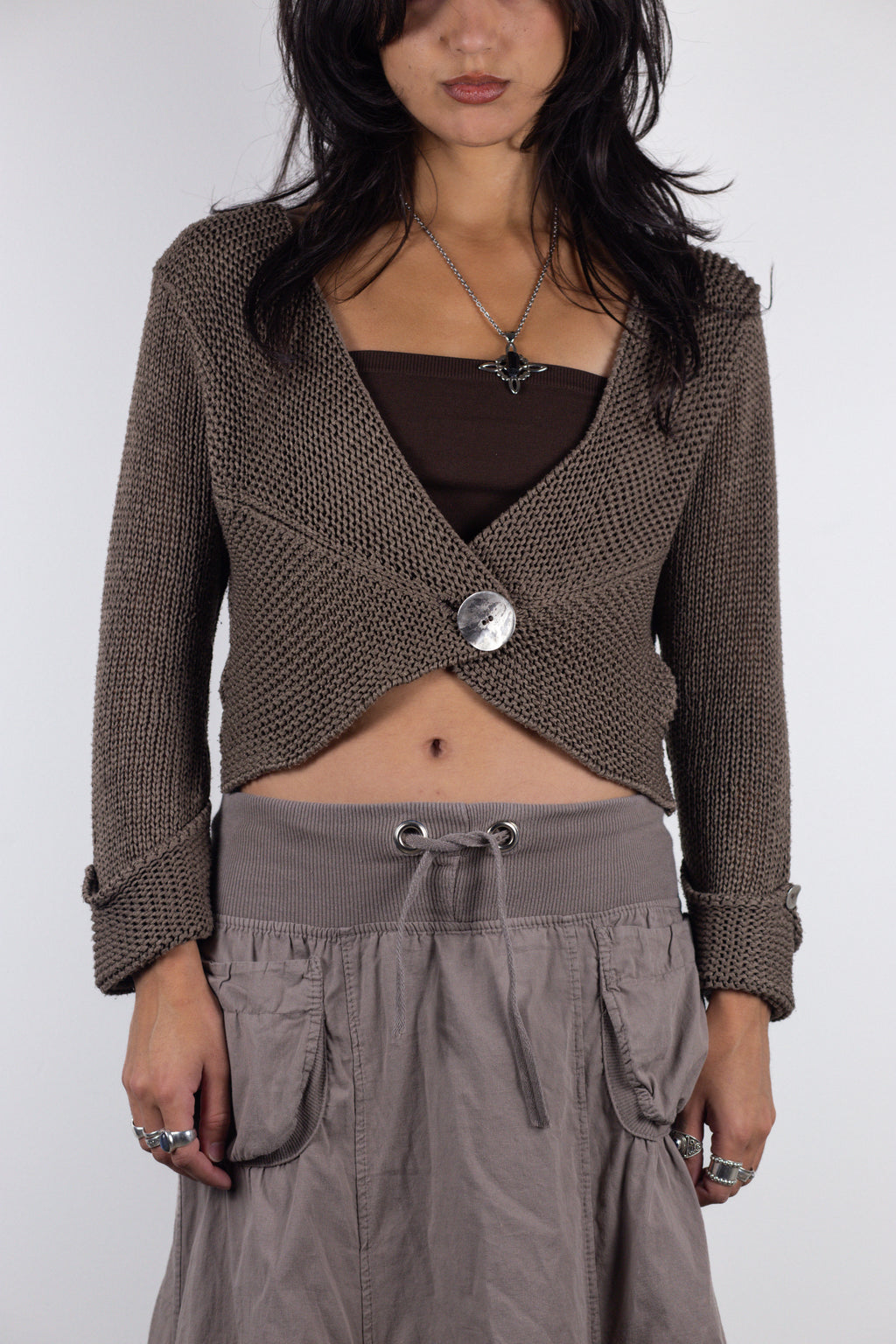 Patrice Bréal Cropped Knit Cardigan