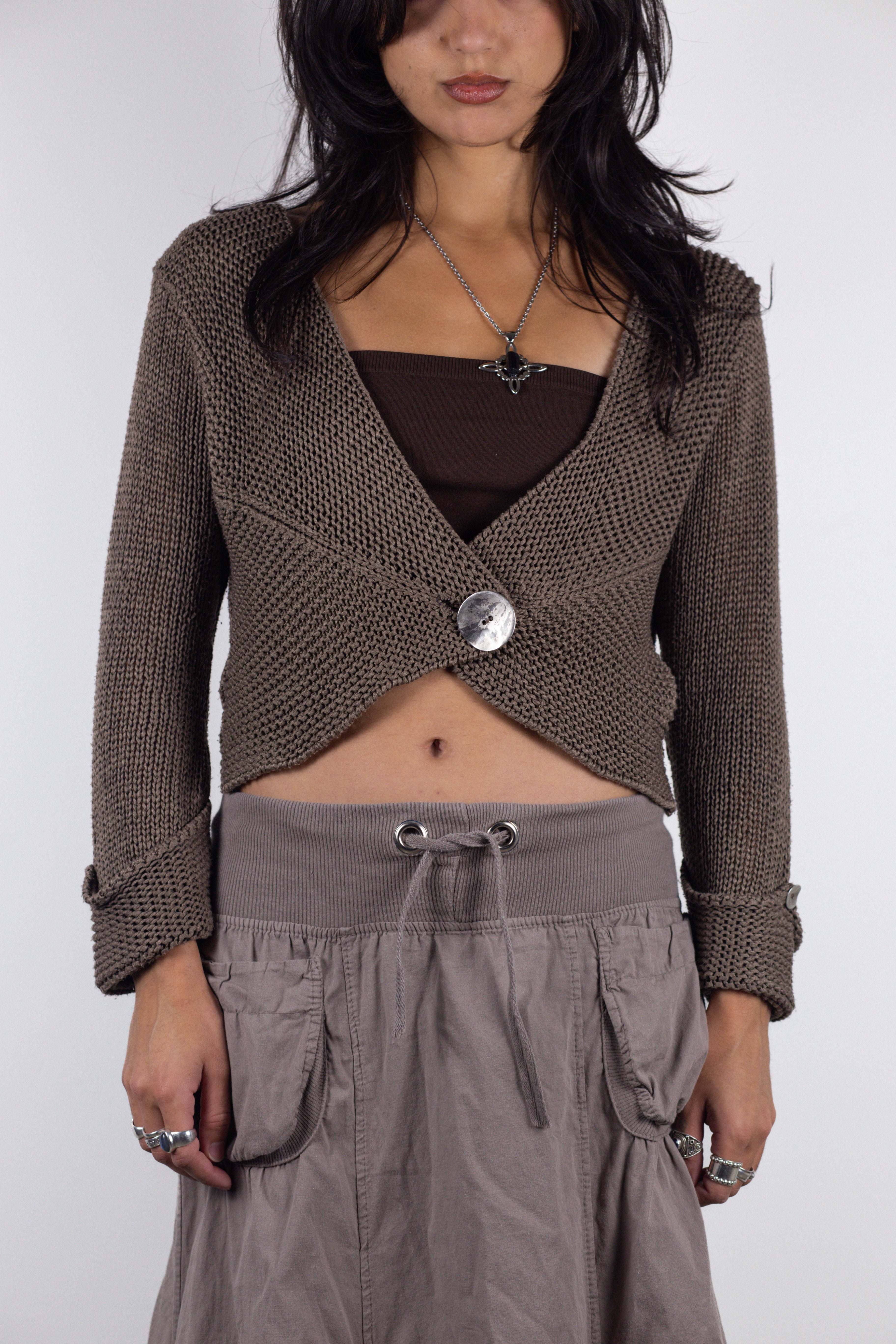 Patrice Bréal Cropped Knit Cardigan