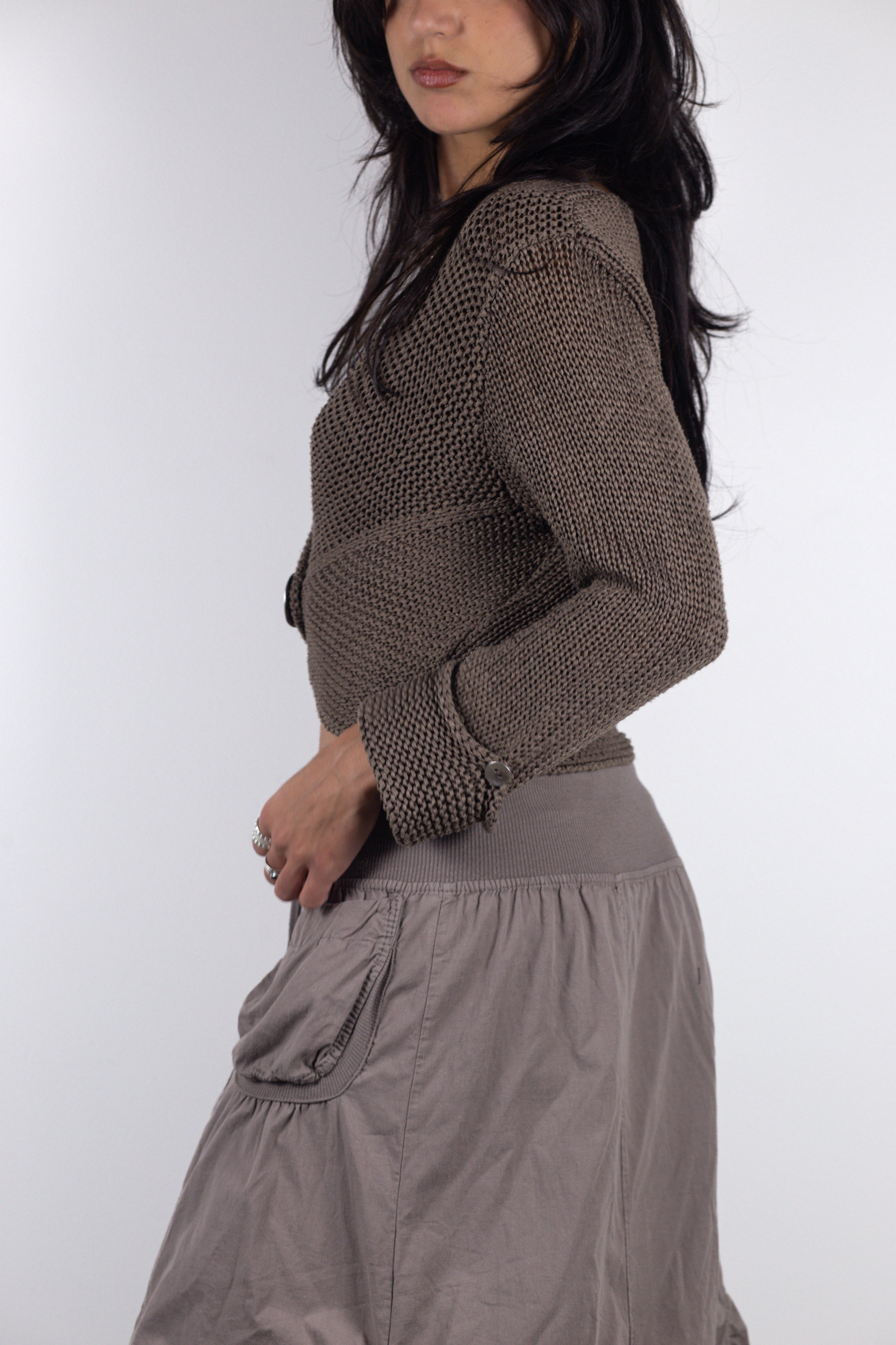 Patrice Bréal Cropped Knit Cardigan